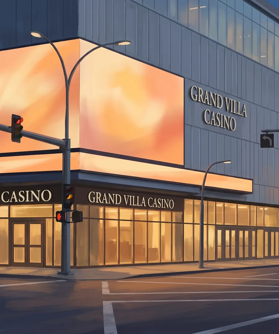 Grand Villa Casino lettering on the ICE District block